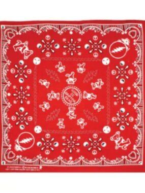 Good 'Ol Grateful Dead Bandana ~ Officially Licensed ~ 22" x 22" ~ Red ~ New!